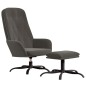 vidaXL Relaxsessel mit Hocker Dunkelgrau Samt vidaXL Relaxsessel mit Hocker Dunkelgrau Samt