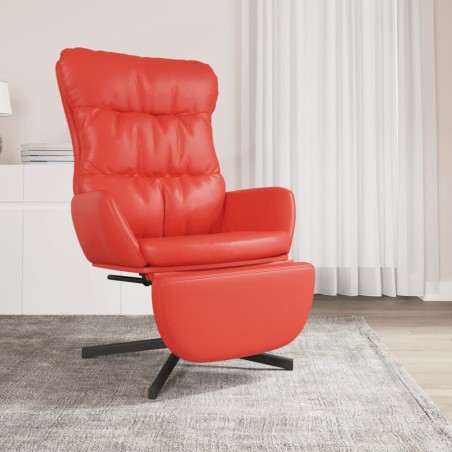 vidaXL Relaxsessel mit Fußteil Rot Kunstleder