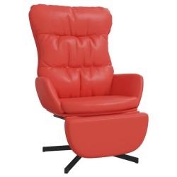 vidaXL Relaxsessel mit Fußteil Rot Kunstleder