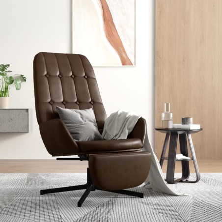 vidaXL Relaxsessel mit Fußstütze Glänzend Braun Kunstleder