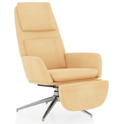 vidaXL Relaxsessel mit Fußstütze Creme Mikrofasergewebe