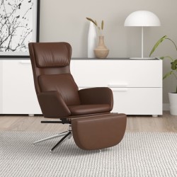 vidaXL Relaxsessel mit Fußstütze Glänzend Braun Kunstleder