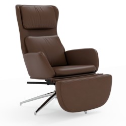vidaXL Relaxsessel mit Fußstütze Glänzend Braun Kunstleder
