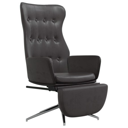 vidaXL Relaxsessel mit Fußstütze Glänzend Schwarz Kunstleder