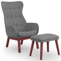 vidaXL Relaxsessel mit Hocker Hellgrau Stoff