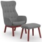 vidaXL Relaxsessel mit Hocker Hellgrau Stoff vidaXL Relaxsessel mit Hocker Hellgrau Stoff