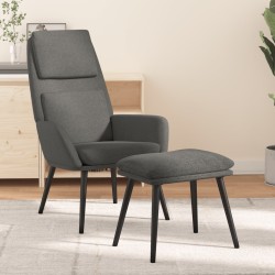 vidaXL Relaxsessel mit Hocker Hellgrau Stoff