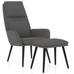 vidaXL Relaxsessel mit Hocker Hellgrau Stoff