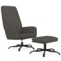 vidaXL Relaxsessel mit Hocker Dunkelgrau Samt vidaXL Relaxsessel mit Hocker Dunkelgrau Samt
