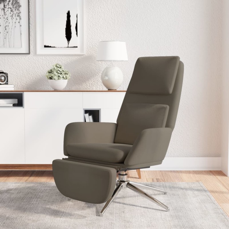 vidaXL Relaxsessel mit Fußstütze Dunkelgrau Mikrofasergewebe vidaXL Relaxsessel mit Fußstütze Dunkelgrau Mikrofasergewebe