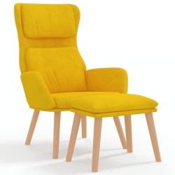 vidaXL Relaxsessel mit Hocker Senfgelb Samt