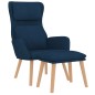 vidaXL Relaxsessel mit Hocker Blau Samt vidaXL Relaxsessel mit Hocker Blau Samt