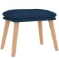 vidaXL Relaxsessel mit Hocker Blau Samt vidaXL Relaxsessel mit Hocker Blau Samt