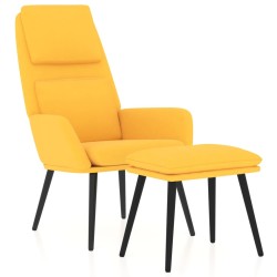 vidaXL Relaxsessel mit Hocker Senfgelb Stoff