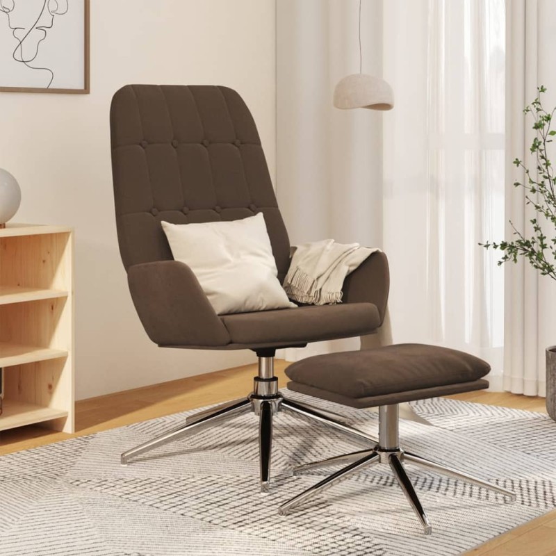 vidaXL Relaxsessel mit Hocker Braun Mikrofasergewebe vidaXL Relaxsessel mit Hocker Braun Mikrofasergewebe