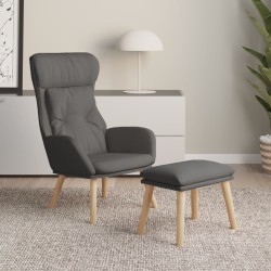 vidaXL Relaxsessel mit Hocker Dunkelgrau Stoff