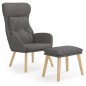 vidaXL Relaxsessel mit Hocker Dunkelgrau Stoff vidaXL Relaxsessel mit Hocker Dunkelgrau Stoff