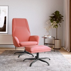 vidaXL Relaxsessel mit Hocker Rosa Samt