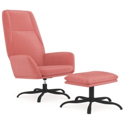 vidaXL Relaxsessel mit Hocker Rosa Samt