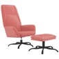 vidaXL Relaxsessel mit Hocker Rosa Samt vidaXL Relaxsessel mit Hocker Rosa Samt