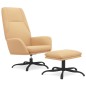 vidaXL Relaxsessel mit Hocker Creme Mikrofasergewebe vidaXL Relaxsessel mit Hocker Creme Mikrofasergewebe