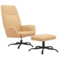 vidaXL Relaxsessel mit Hocker Creme Mikrofasergewebe vidaXL Relaxsessel mit Hocker Creme Mikrofasergewebe