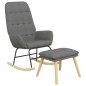 vidaXL Schaukelsessel mit Hocker Hellgrau Stoff vidaXL Schaukelsessel mit Hocker Hellgrau Stoff