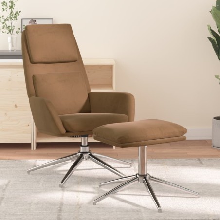 vidaXL Relaxsessel mit Hocker Taupe Mikrofasergewebe