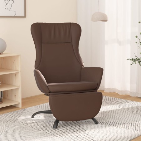 vidaXL Relaxsessel mit Fußstütze Glänzend Braun Kunstleder