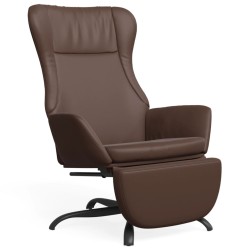 vidaXL Relaxsessel mit Fußstütze Glänzend Braun Kunstleder