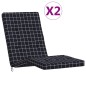 Liegestuhl-Auflagen 2 Stk. Schwarz Karomuster Oxford-Gewebe Liegestuhl-Auflagen 2 Stk. Schwarz Karomuster Oxford-Gewebe