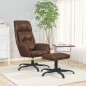 vidaXL Relaxsessel mit Hocker Glänzend Braun Kunstleder vidaXL Relaxsessel mit Hocker Glänzend Braun Kunstleder