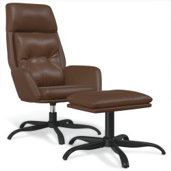 vidaXL Relaxsessel mit Hocker Glänzend Braun Kunstleder