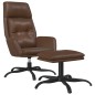 vidaXL Relaxsessel mit Hocker Glänzend Braun Kunstleder vidaXL Relaxsessel mit Hocker Glänzend Braun Kunstleder