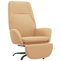vidaXL Relaxsessel mit Fußstütze Creme Mikrofasergewebe