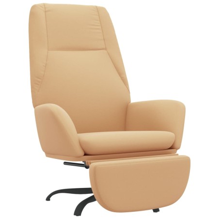 vidaXL Relaxsessel mit Fußstütze Creme Mikrofasergewebe