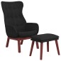 vidaXL Relaxsessel mit Hocker Schwarz Stoff vidaXL Relaxsessel mit Hocker Schwarz Stoff