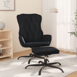 vidaXL Relaxsessel mit Hocker Schwarz Kunstleder