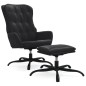 vidaXL Relaxsessel mit Hocker Schwarz Kunstleder vidaXL Relaxsessel mit Hocker Schwarz Kunstleder