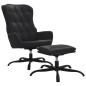 vidaXL Relaxsessel mit Hocker Schwarz Kunstleder vidaXL Relaxsessel mit Hocker Schwarz Kunstleder