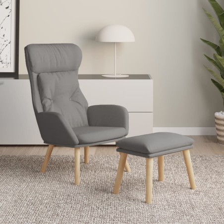 vidaXL Relaxsessel mit Hocker Hellgrau Stoff