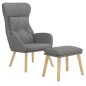 vidaXL Relaxsessel mit Hocker Hellgrau Stoff vidaXL Relaxsessel mit Hocker Hellgrau Stoff
