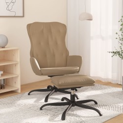 vidaXL Relaxsessel mit Hocker Cappuccino-Braun Kunstleder