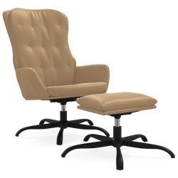 vidaXL Relaxsessel mit Hocker Cappuccino-Braun Kunstleder