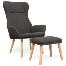vidaXL Relaxsessel mit Hocker Dunkelgrau Stoff