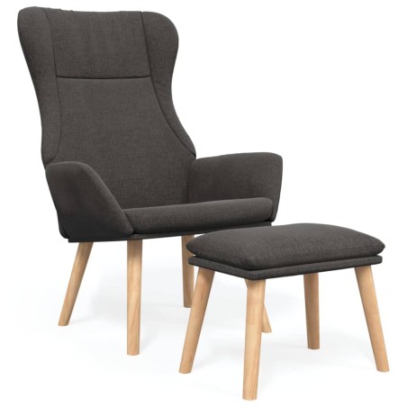 vidaXL Relaxsessel mit Hocker Dunkelgrau Stoff