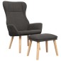 vidaXL Relaxsessel mit Hocker Dunkelgrau Stoff vidaXL Relaxsessel mit Hocker Dunkelgrau Stoff