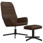 vidaXL Relaxsessel mit Hocker Glänzend Braun Kunstleder vidaXL Relaxsessel mit Hocker Glänzend Braun Kunstleder