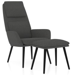 vidaXL Relaxsessel mit Hocker Dunkelgrau Stoff