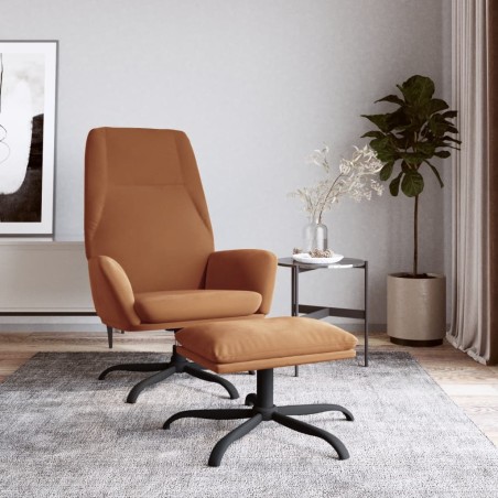 vidaXL Relaxsessel mit Hocker Taupe Mikrofasergewebe